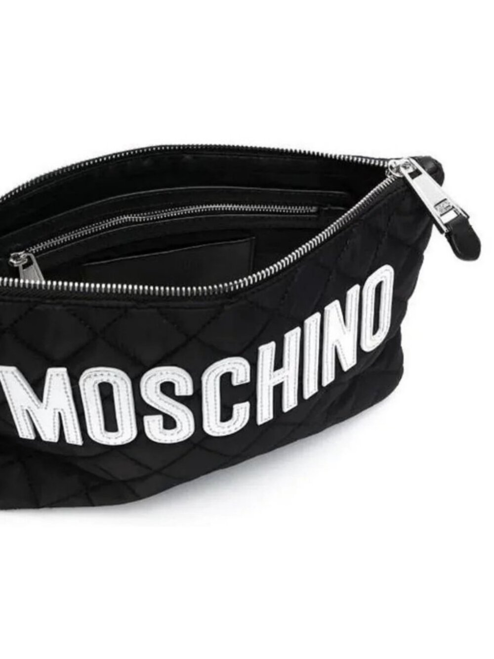 New 💯 Authentic Moschino quilted logo clutch bag - Picture 3 of 15
